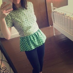 Oscar de la Renta Peplum Blouse